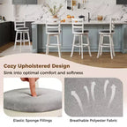 Lot de 2 tabourets de bar pivotants Costway 77,5 cm avec dossier et repose-pieds rembourrés pour pub