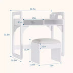Ensemble bureau et chaise pour enfants Acekool, table d'étude réglable avec rangement et porte-livres, pour garçons et filles, blanc/rose/bleu