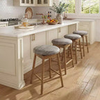 Lot de 4 tabourets de bar pivotants Costway 63,5 cm avec pieds en bois massif et repose-pieds