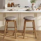 Lot de 4 tabourets de bar pivotants Costway 63,5 cm avec pieds en bois massif et repose-pieds