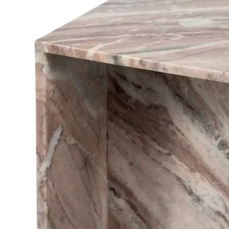 Table d'appoint chic, guéridon ou petite table de chevet pour la décoration intérieure - Table d'appoint carrée en marbre parfaite pour la décoration de la chambre ou du salon