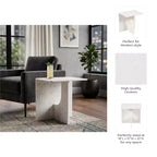 Table d'appoint chic, guéridon ou petite table de chevet pour la décoration intérieure - Table d'appoint carrée en marbre parfaite pour la décoration de la chambre ou du salon