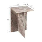 Table d'appoint chic, guéridon ou petite table de chevet pour la décoration intérieure - Table d'appoint carrée en marbre parfaite pour la décoration de la chambre ou du salon