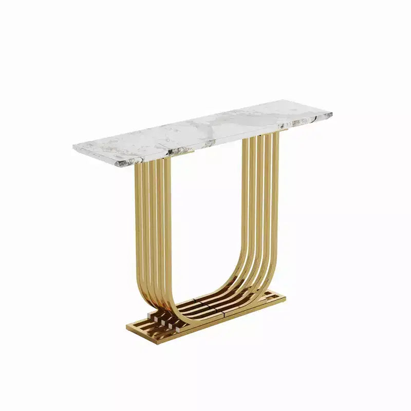 GDFStudio Rusk - Console étroite moderne en bois de 43,3 po