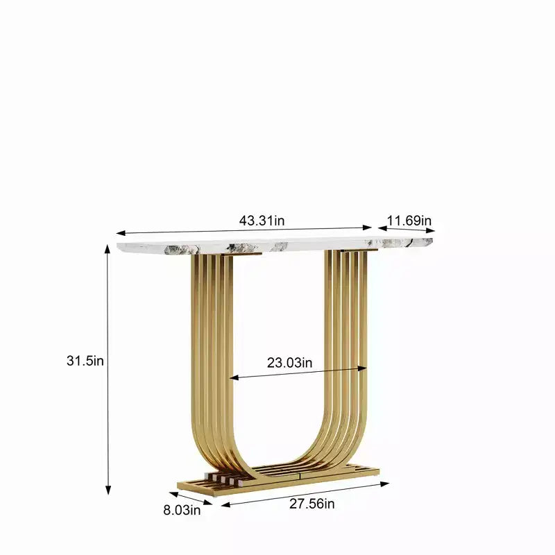 GDFStudio Rusk - Console étroite moderne en bois de 43,3 po