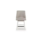 Tabourets de bar pivotants rembourrés Signature Design by Ashley Robbinsdale, hauteur comptoir, lot de 2, blanc antique avec assise en tissu gris clair