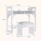 Ensemble Bureau et Chaise pour Enfants, Bureau d'Étude pour Garçons et Filles, Table d'Écriture en Bois pour Enfants avec Tiroirs en Tissu et Porte-Crayons