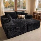 Canapé d'angle HOMLUX sans montage avec mousse haute densité et assise confortable, canapé moelleux standard