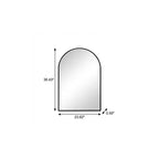 Miroir d'appoint HomeRoots 35 à cadre arqué en métal noir