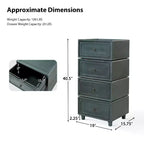 Leo 2 - Ensemble de 2 tables d'appoint avec tiroir et design modulaire | ART OF LIVING DESIGNS-NOIR