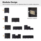 Leo 2 - Ensemble de 2 tables d'appoint avec tiroir et design modulaire | ART OF LIVING DESIGNS-NOIR