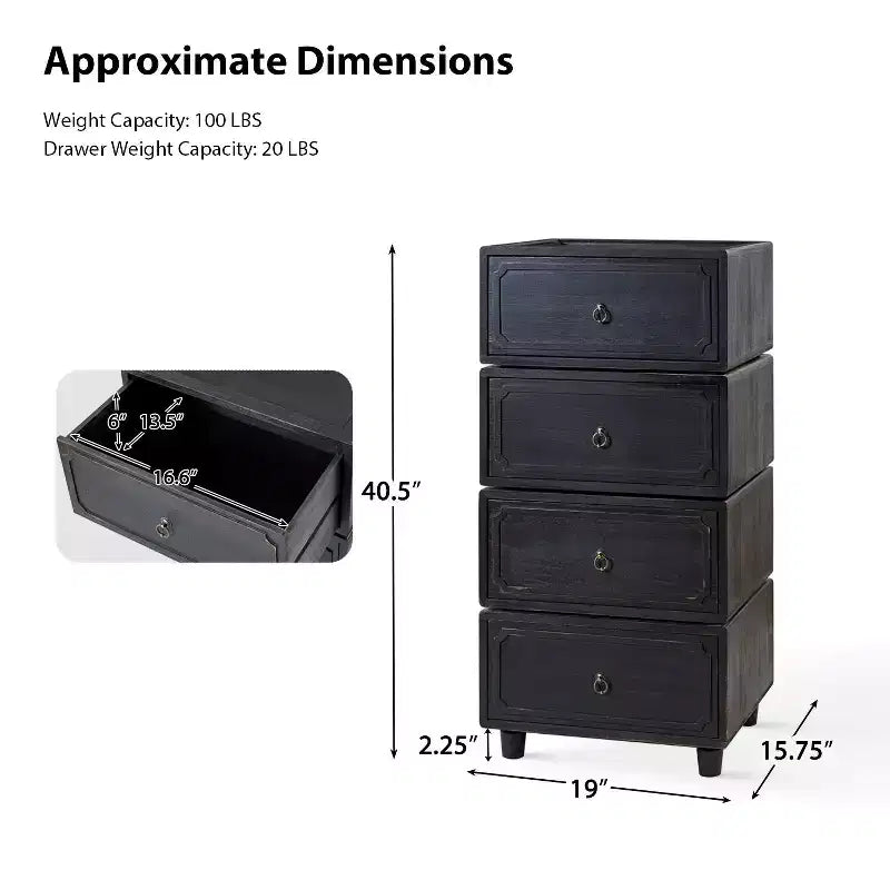 Leo 2 - Ensemble de 2 tables d'appoint avec tiroir et design modulaire | ART OF LIVING DESIGNS-NOIR