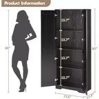 Armoire de cuisine autoportante de 152 cm avec 2 portes et étagères réglables pour salle à manger et salon, blanc