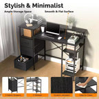 Bureau d'ordinateur moderne de 120 cm avec station de charge et tiroirs de rangement