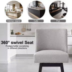 Chaise de bar de cuisine Dyonery de style moderne, hauteur de bar de 36 pouces, tissu en lin, pivotante, lot de quatre