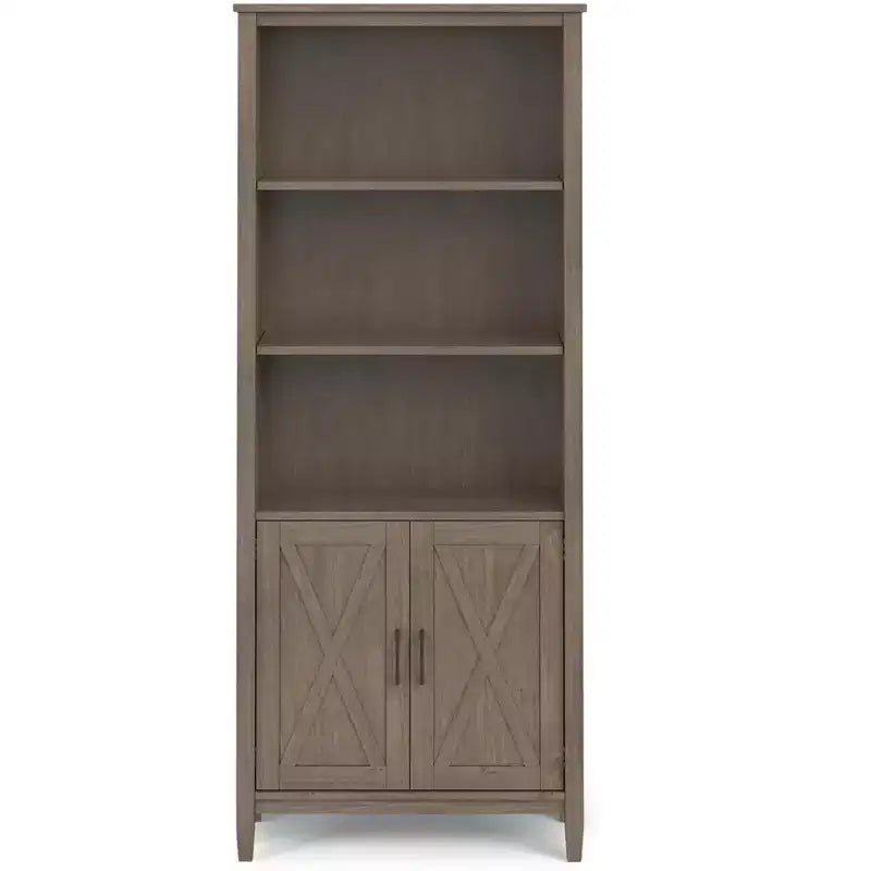 Bibliothèque de transition Cantina en BOIS MASSIF 183 cm x 76 cm marron fumé