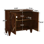 34 Meuble d'appoint géométrique, Buffet de rangement moderne à 2 portes avec étagère réglable pour entrée, salon - Panipeachy