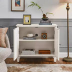 34 Meuble d'appoint géométrique, Buffet de rangement moderne à 2 portes avec étagère réglable pour entrée, salon - Panipeachy