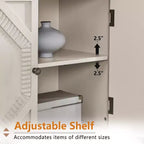 34 Meuble d'appoint géométrique, Buffet de rangement moderne à 2 portes avec étagère réglable pour entrée, salon - Panipeachy