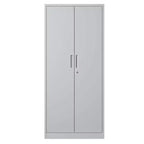 Armoire de rangement de garage en métal VIYET 71H, armoire en acier blanc verrouillable avec 3 étagères réglables (organiseur de bureau/garde-manger anti-basculement)