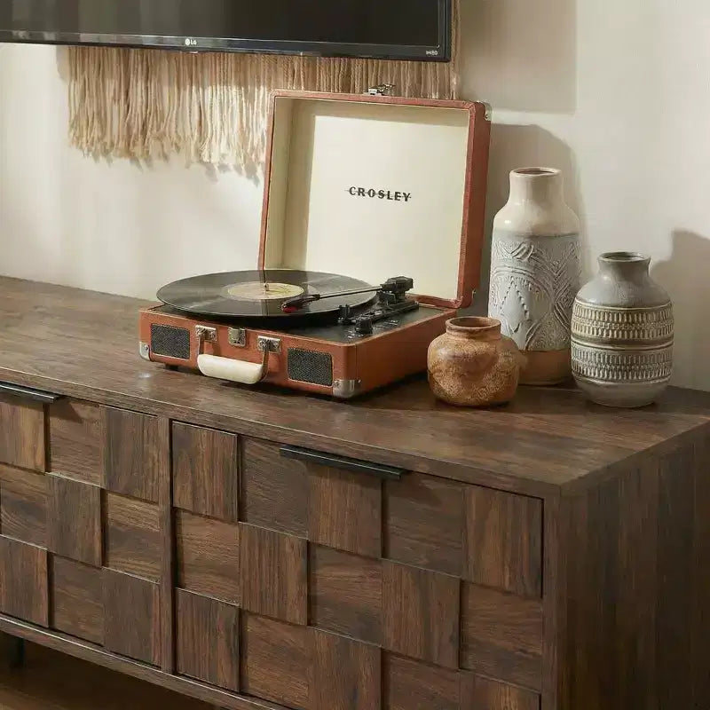 JVNOXK 78 Meuble TV Moderne du Milieu du Siècle pour Téléviseurs de 65+ Pouces, Console TV avec Armoires de Rangement pour Salon, Meuble de Rangement pour Centre de Divertissement