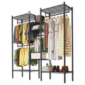 Capacity Commercial Garment Rack with Shelves Adjustable Freestanding Wardrobe for Home and Retail Storage Black