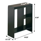 Table d'appoint The Lakeside Collection avec porte-boissons, étagères de rangement, porte-revues -