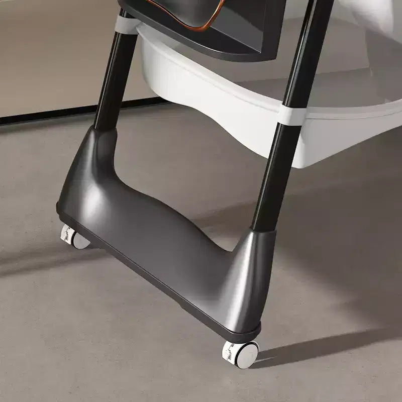 Chaise Haute Portable Réglable Siège d'Alimentation pour Bébé à Tout-Petit (0-6 Ans) avec Roues Verrouillables, Ceinture 5 Points et Design Facile à Nettoyer, pour la Maison