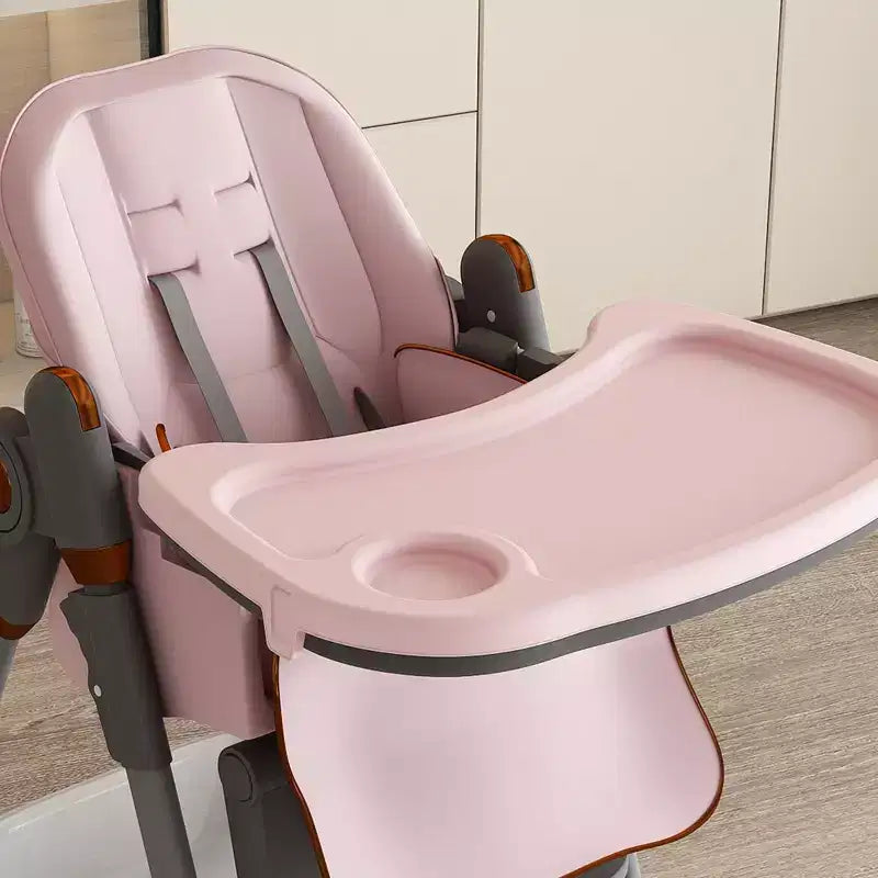 Chaise Haute Portable Réglable Siège d'Alimentation pour Bébé à Tout-Petit (0-6 Ans) avec Roues Verrouillables, Ceinture 5 Points et Design Facile à Nettoyer, pour la Maison