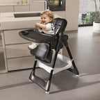 Chaise Haute Portable Réglable Siège d'Alimentation pour Bébé à Tout-Petit (0-6 Ans) avec Roues Verrouillables, Ceinture 5 Points et Design Facile à Nettoyer, pour la Maison