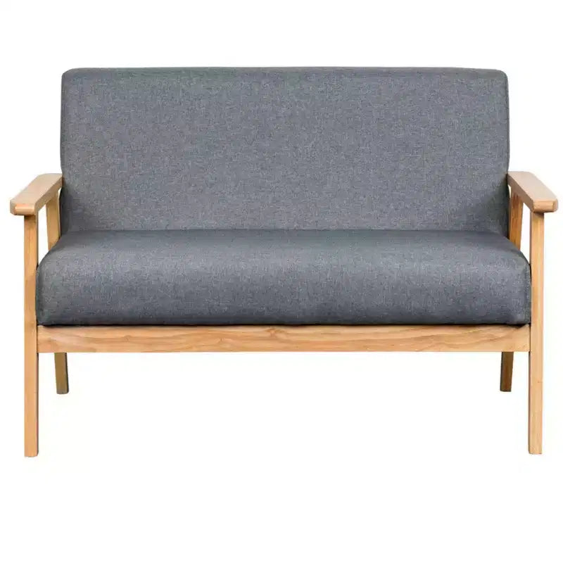 Causeuse moderne en lin et bois Irene 45 de GDFStudio
