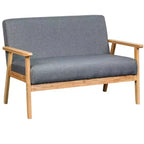 Causeuse moderne en lin et bois Irene 45 de GDFStudio