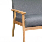 Causeuse moderne en lin et bois Irene 45 de GDFStudio