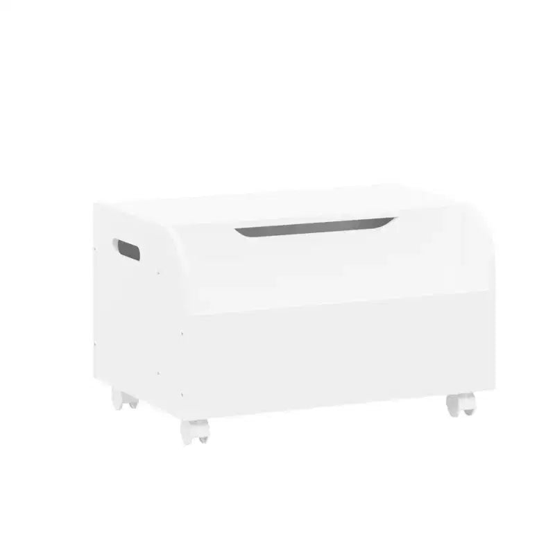 Banc de Rangement en Bois JVNOXK avec 4 Roulettes Pivotantes, Étagère Frontale, Couvercle Relevable et Charnières de Sécurité. Idéal pour l'Organisation de la Salle de Jeux