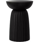 Table d'appoint contemporaine en manguier massif à rayures Willis, 33 cm de large