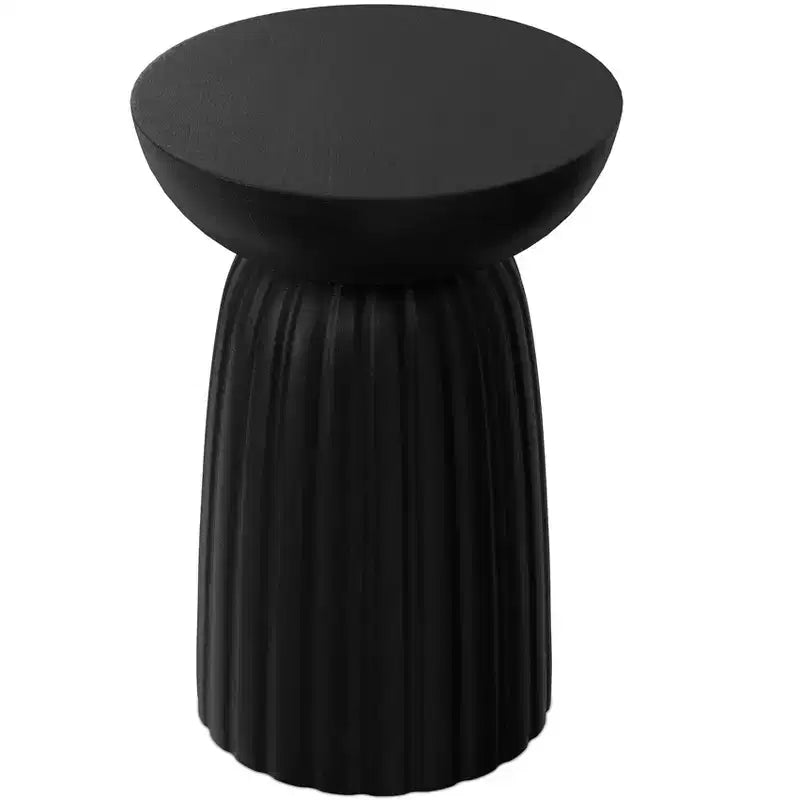 Table d'appoint contemporaine en manguier massif à rayures Willis, 33 cm de large