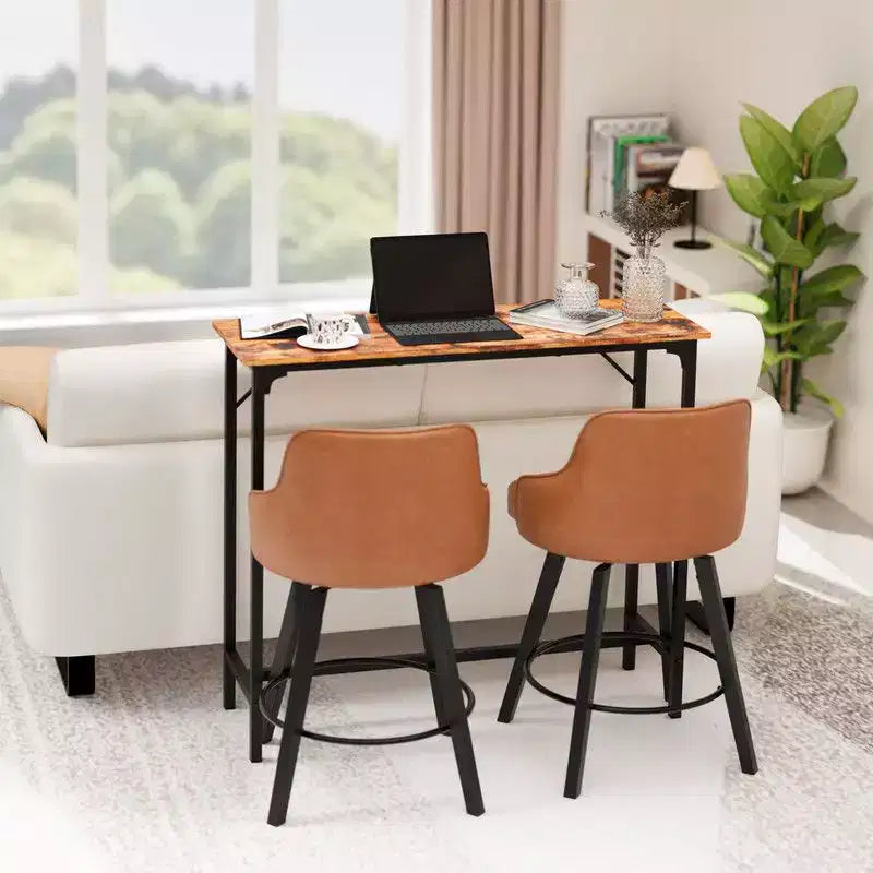 Table de bar rectangulaire Karl Home 43'' hauteur comptoir Table de pub Table console