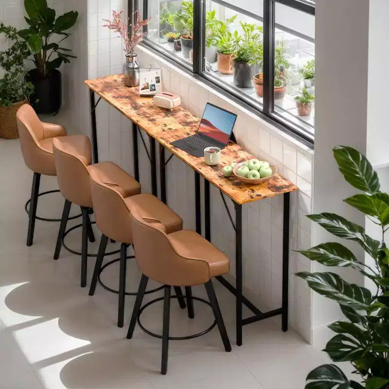 Table de bar rectangulaire Karl Home 43'' hauteur comptoir Table de pub Table console