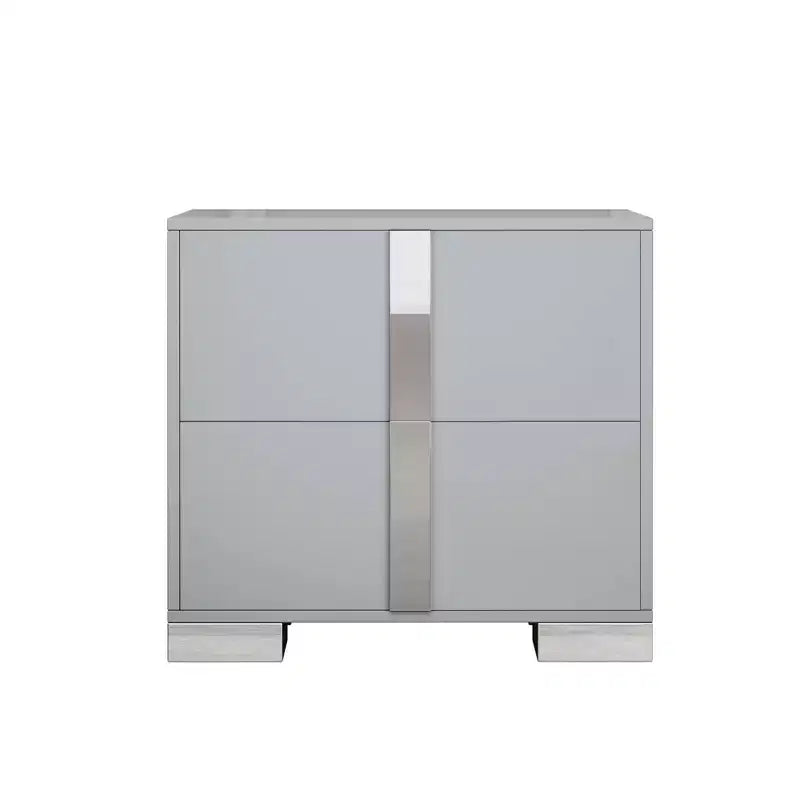 Table de chevet MAYEERTY avec pieds en métal, 2 tiroirs, pour chambre ou salon, Gris