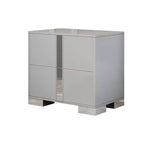 Table de chevet MAYEERTY avec pieds en métal, 2 tiroirs, pour chambre ou salon, Gris