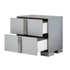Table de chevet MAYEERTY avec pieds en métal, 2 tiroirs, pour chambre ou salon, Gris