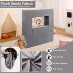 Canapé de jeu en mousse pour tout-petits - Ensemble de canapé souple convertible avec housse lavable détachable, mousse sûre non toxique pour la lecture, le jeu et le sommeil