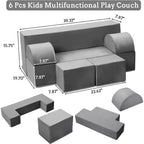 Canapé de jeu en mousse pour tout-petits - Ensemble de canapé souple convertible avec housse lavable détachable, mousse sûre non toxique pour la lecture, le jeu et le sommeil