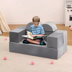 Canapé de jeu en mousse pour tout-petits - Ensemble de canapé souple convertible avec housse lavable détachable, mousse sûre non toxique pour la lecture, le jeu et le sommeil