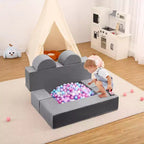 Canapé de jeu en mousse pour tout-petits - Ensemble de canapé souple convertible avec housse lavable détachable, mousse sûre non toxique pour la lecture, le jeu et le sommeil