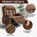 Fauteuil inclinable pivotant sur 360° surdimensionné avec fonctions chauffante et massante. Fauteuil à bascule large pour personnes de grande taille et fortes, 3 positions, porte-gobelets, port USB et pochette. Le fauteuil de relaxation par excellence.