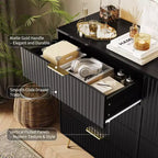 Commode moderne en bois avec 8 tiroirs cannelés, grand meuble de rangement avec poignées métalliques, commode de chambre anti-basculement pour chambre à coucher, salon, couloir
