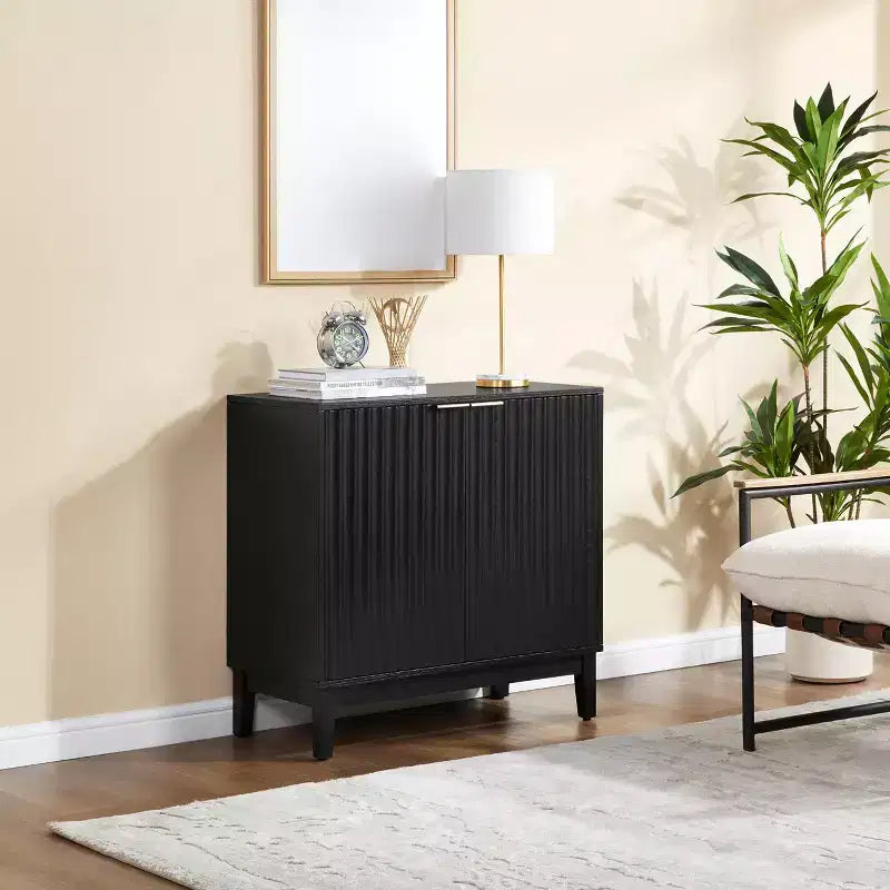 Buffet de rangement 31", meuble de bar à café en bois avec étagère réglable, buffet bas pour cuisine