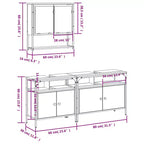 vidaXL Ensemble de meubles de salle de bain avec étagère 3 pcs Bois d'ingénierie Meuble de rangement