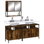 vidaXL Ensemble de meubles de salle de bain avec étagère 3 pcs Bois d'ingénierie Meuble de rangement